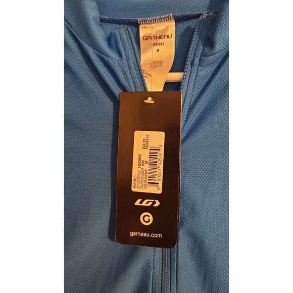 NWOT Louis Garneau Cycling Jersey Mesh Full Zip Short Sleeve Electric Blue‎ M - Picture 3 of 3